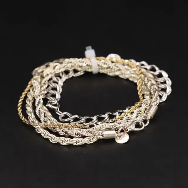 Sterling Silver - Lot of 5 Assorted Rope Curb Chain Bracelets - 37.5g