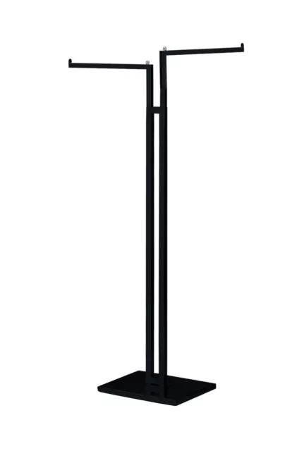 Clothes Rack Two Way 2 Straight Arms Clothing Retail Display Black 72" Metal