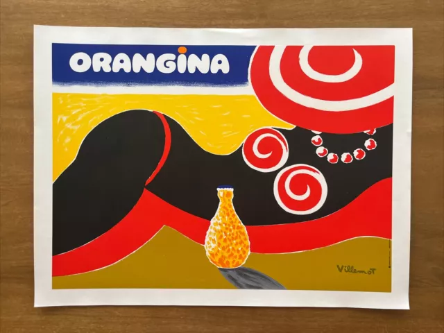 Affiche originale entoilée « ORANGINA » signée Villemot - 1986