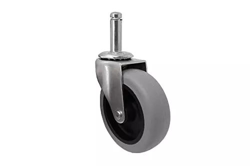 Shepherd Hardware 3Inch Swivel Stem Caster Rubber Wheel, 7/16-Inch stem diameter