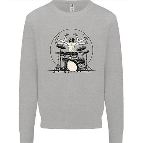 Virtruvian Drummer Funny Drumming Drum Mens Sweatshirt Jumper