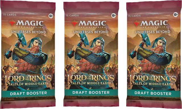 3 x DRAFT Booster Pack ~ The Lord of the Rings ~ Magic MTG Sealed