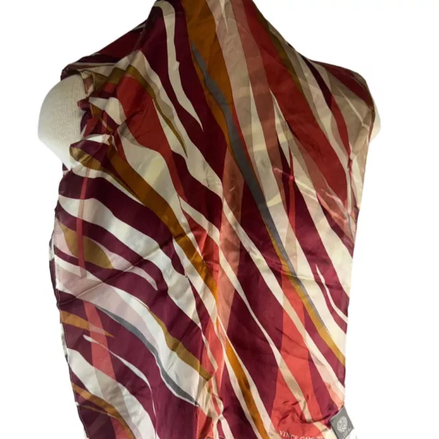 Vince Camuto 100% Silk Oblong Paint Stripe  Scarf Geometric Multicolor 18”x72” 3