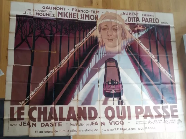 CHALAND QUI PASSE jean vigo affiche cinema originale 320x240 cm '34