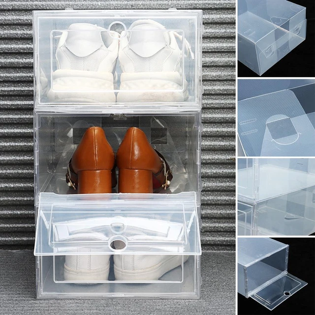 Zapatos transparentes caja organizador de hogar zapatos almacenamiento cajas gruesas