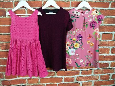Girls Bundle Aged 4-5 Years Next M&S Floral Sparkly Pink Party Dresses 110Cm