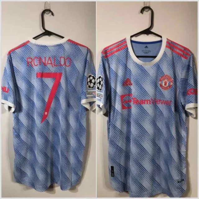 Ronaldo #7 Manchester United CL Authentic Large BNWT 2021/22 Away Shirt