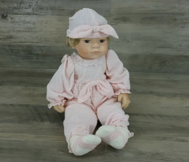 Heritage Signature Collection Porcelain Baby Doll in Striped Outfit
