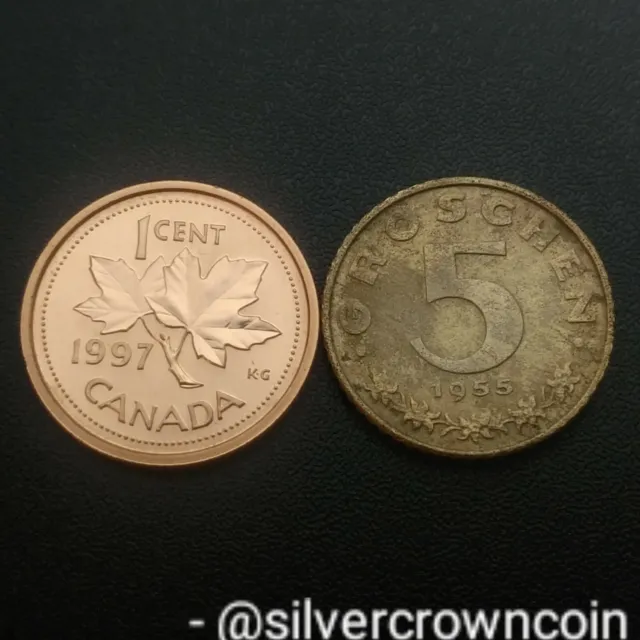 Austria 5 Groschen 1955. KM#2875. Zinc Five Cents Pence coin. Eagle. L 3