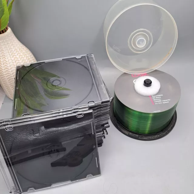 Bundle CD Jewel Cases and 50 Logik Recordable CD Disks Unused