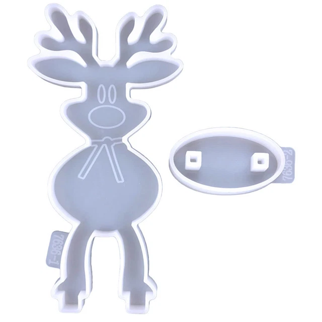 Decoración de escritorio de Navidad molde de cristal epoxi molde de silicona molde en forma de alce