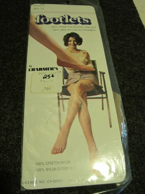 RARE Footlets CHARMER'S 8 1/2 - 11 Beige SEALED Vintage