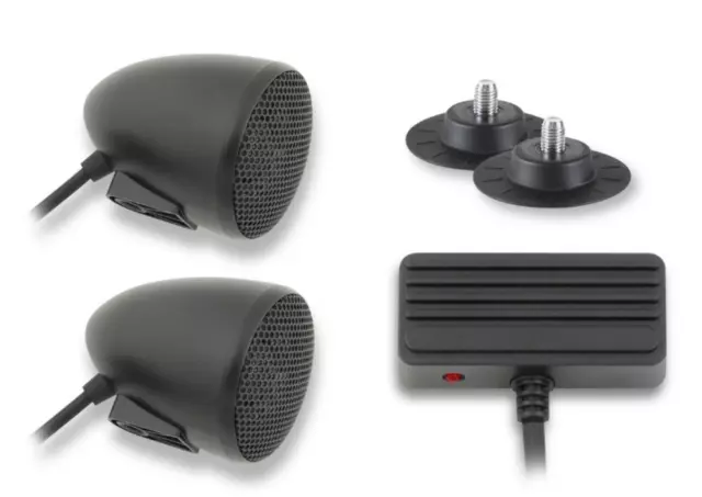 CYCLE SOUNDS 1102-0621 100W Series 1 2" Sportbike Amplified Sound System Kit BLK