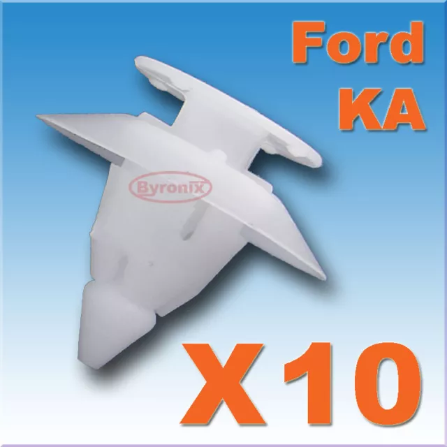 10X Ford Ka Bumper Fixing Fastener Plastic Trim Clips Front Rear