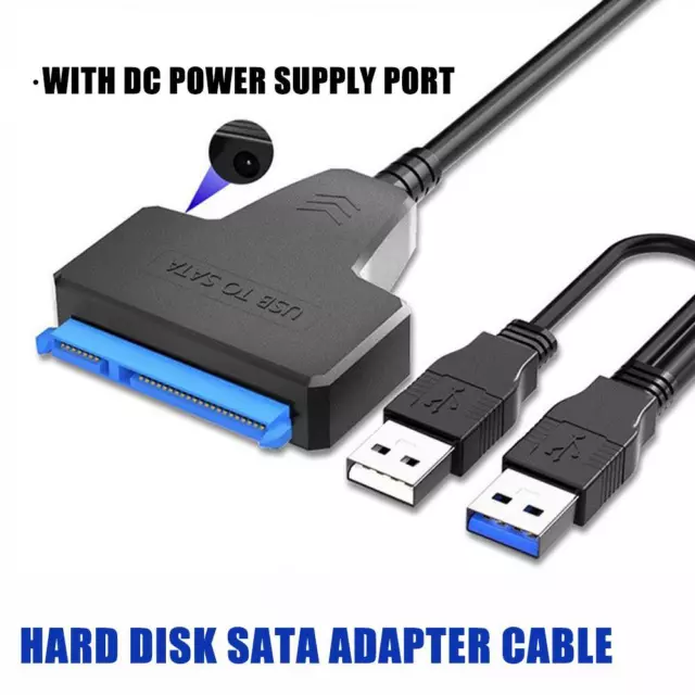 Câble adaptateur double USB 3.0 vers SATA convertisseur USB 2.5/SSD HDD nouveau√