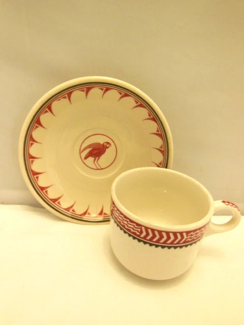 Santa Fe Railroad Dining Car Service Mimbreno Indian Cup /Saucer Syracuse China