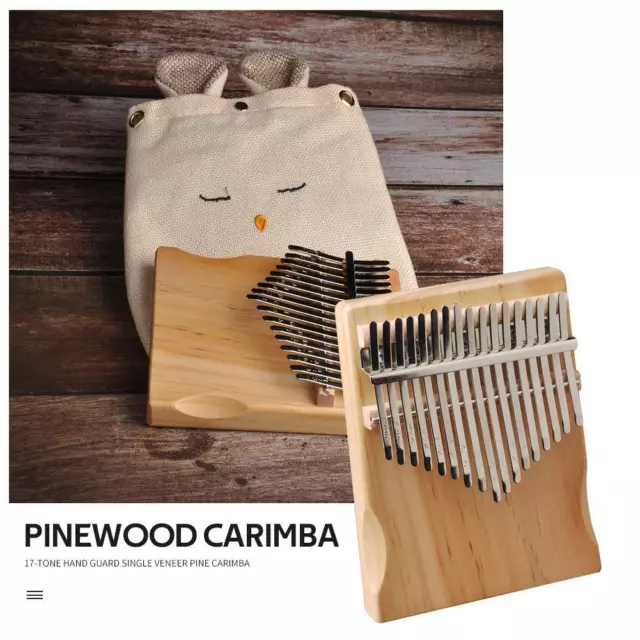 Pine Wood Finger Thumb Piano African Sanza Mbira 17 Keys Kalimba w/ Tuning Tools 3
