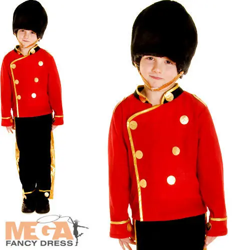 Royal Buzby Guard Boys Costume Military British Soldier Kids Uniform Fancy Dress