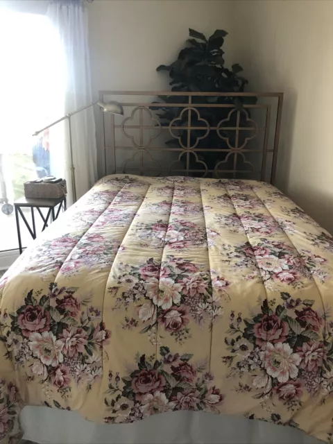 RALPH LAUREN Sophie Brooke KING COMFORTER Yellow Cottage Floral.  Minor Flaws