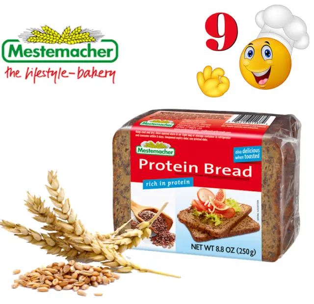 MESTEMACHER Lifestyle Bread PROTEIN 9 UNITS 250gr Vegan All Natural NO GMO