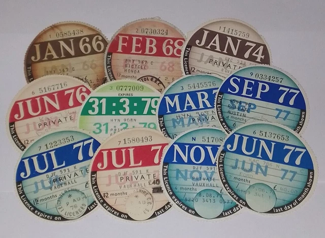 ORIGINAL VINTAGE OLD Vehicle License Tax Disc Car Bike Ford Vauxhall