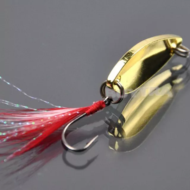 STYLE 1PC SINKING Lure Paillette Tackle Treble Feather Fish Hook