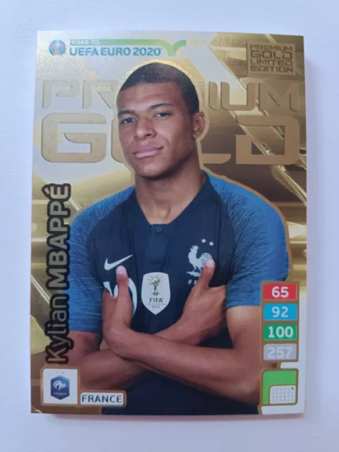 Panini Adrenalyn Road To Euro 2020 - Kylian Mbappe Premium Gold Limited France