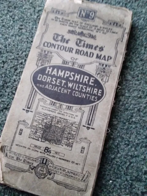 The Times/Geographia Contour Road Map Hampshire Dorset Wiltshire