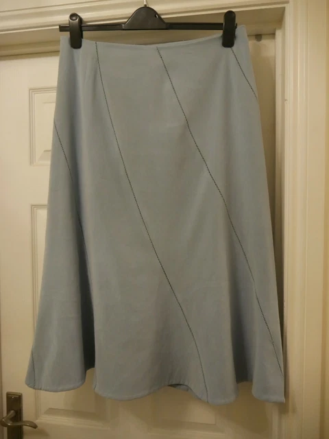 Todays Woman Blue Skirt Ladies Size 14 Lined A Line Calf Length Womens Classic