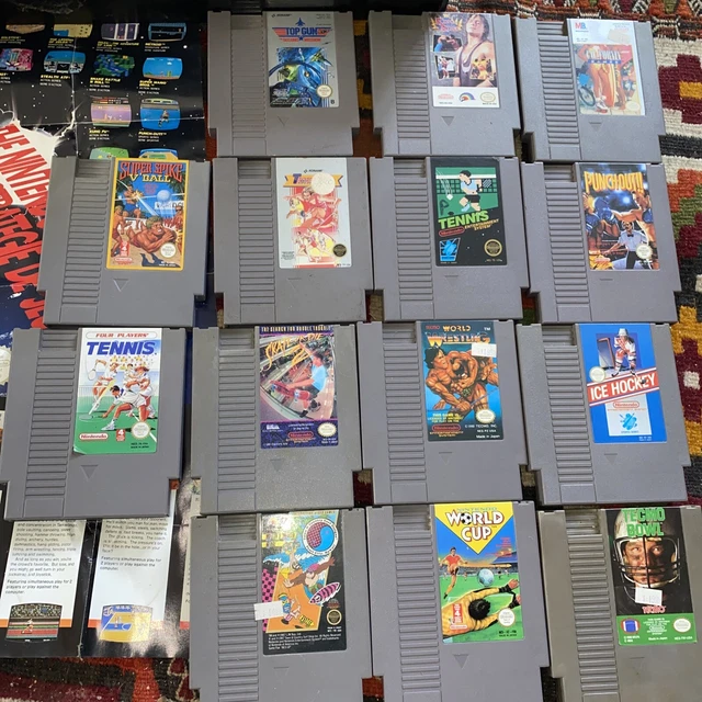 Lot de 12 jeux nintendo nes notice tag re de rangement nintendo