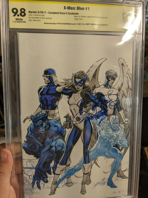x-men blue # 1 variant J.Scott Campbell Graded
