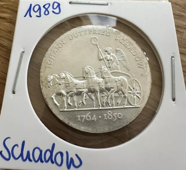 DDR 10 Mark Johann Gottfried Schadow 1989, 500er Silber, Gedenkmünze