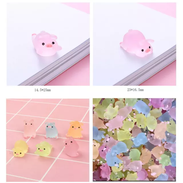 6Pcs Mini Resin Cartoon Pig Miniatures Figurines DIY Home Decoration Accessori7H