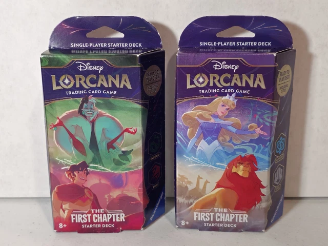 Disney Chapter 1 Collection Box DISNEY LORCANA FIRST Chapter Starter Deck Set Of 2 New Sealed 1st ...