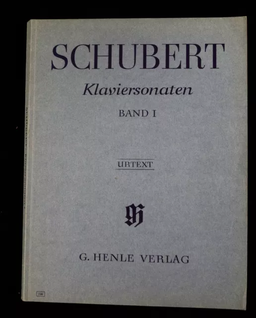 Schubert Piano Sonatas Sheet Music Book I Henle Urtext Edtn V.Good Condtn