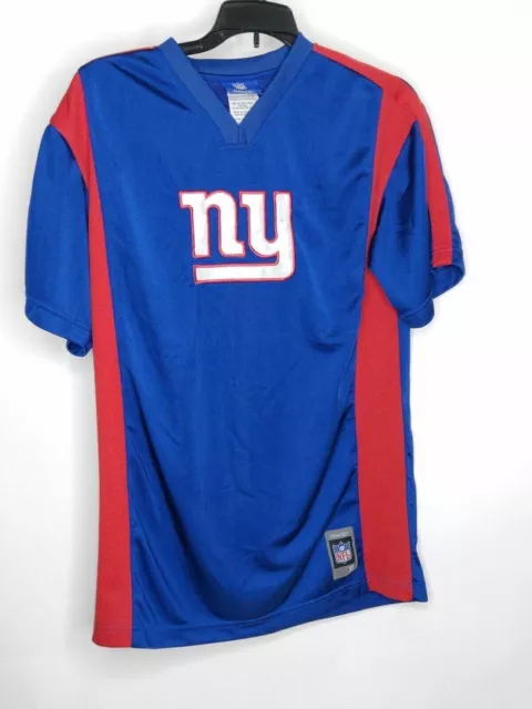 NFL Reebok Youth Boys Jersey Shirt Blue Red NY Size XL 18/20 Polyester Blend