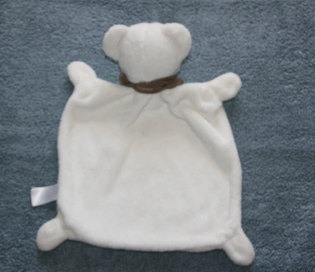 Simba Toys Nicotoy Doudou Ours Plat Rectangle Blanc Ecru Gm Bandana Marron Kom9 2