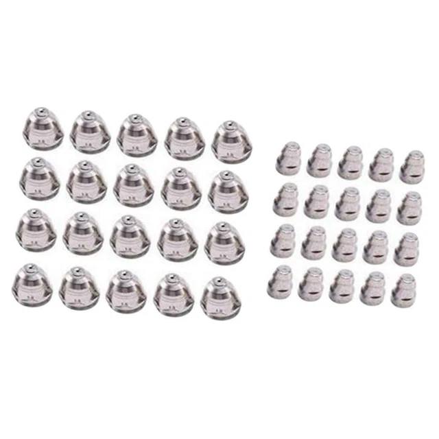 Lot De 100 Consommables Pour Découpe Plasma P80 - 50 Buses + 50 électrodes, Diamètre 1.5mm, Compatible CUT-70/80/100/120