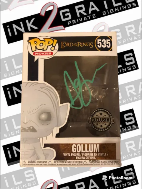 Andy Serkis Autograph Signed Gollum Funko Pop Lord of the Ring ACOA Smeagol