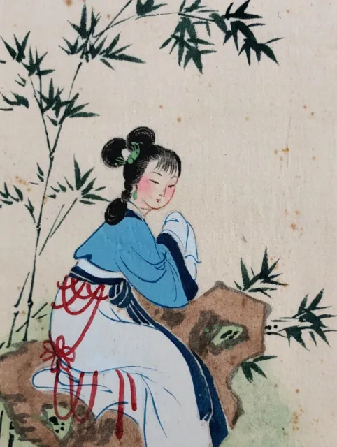 Small watercolor on silk, Asia, 20th century