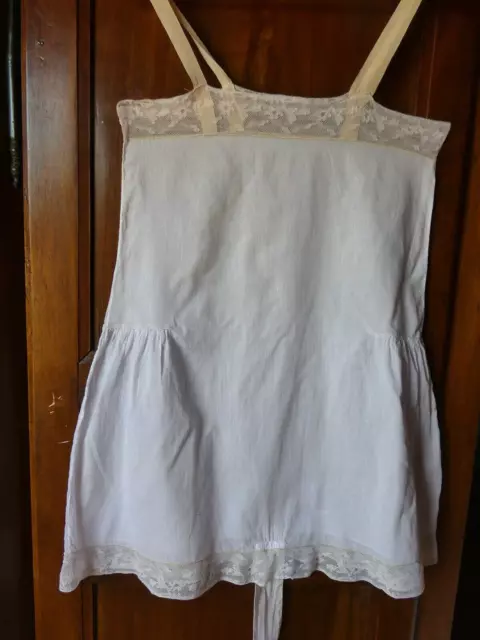 1 Ancienne Chemise Nuisette/Culotte A Bretelles En Finette Avec Dentelle Fine