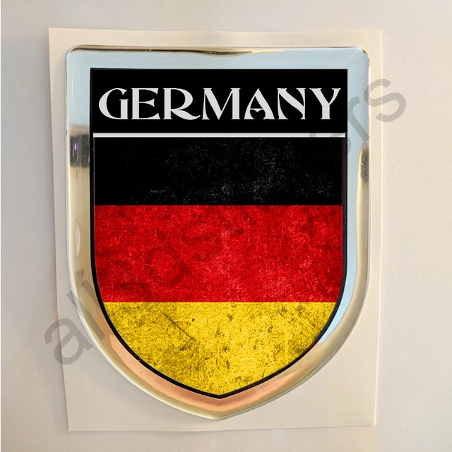 Germania Adesivi Scudetto 3D Bandiera Sporco Resinato Adesivo Vinile Resinati
