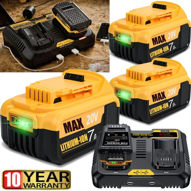 2pcs 18V 5.0Ah DCB200 Ersatz Für Dewalt Akku +3A Ladegerät