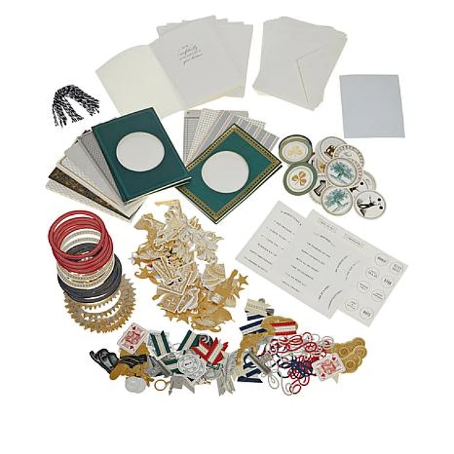 Hermoso kit de fabricación de tarjetas giratorias Anna Griffin. ¡Haz 20 tarjetas 3D personalizadas para él!