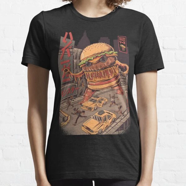 NWT!! Rare Design BurgerZilla Women T-Shirt S-3XL