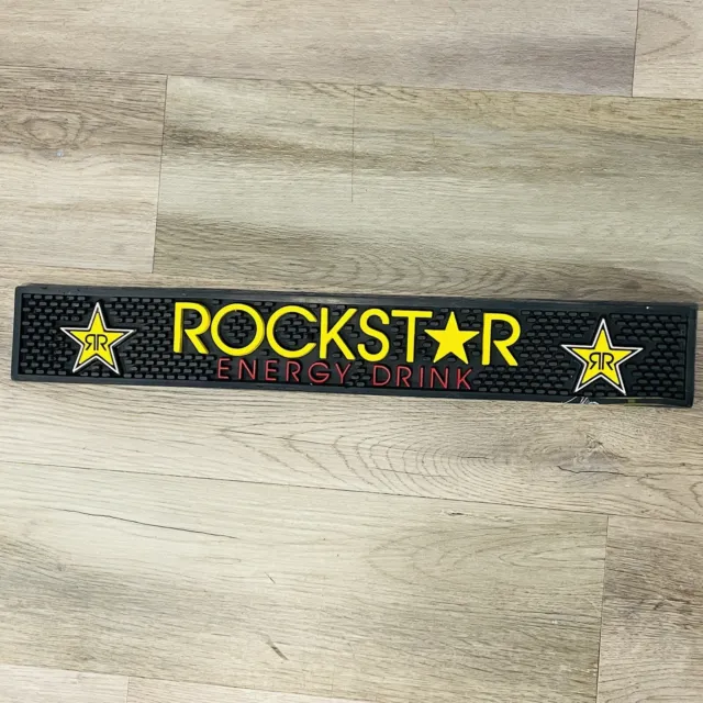 Rockstar Energy Drink Heavy Rubber Bar Rail Drip Mat - Approx. 24” X 3”
