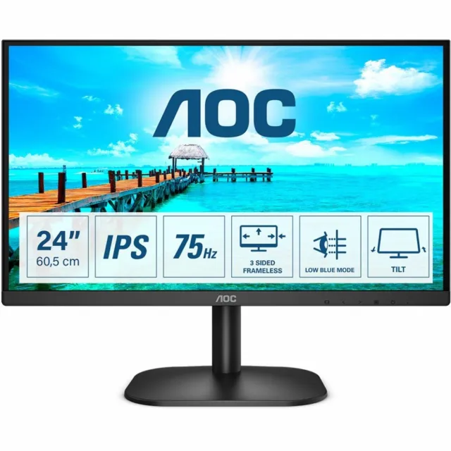 AOC B2 24 Zoll LED Monitor 24B2XH/EU 60,5 cm 1920 x 1080 Pixel Full HD Schwarz