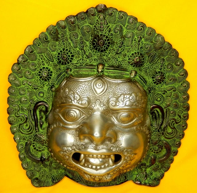 Stone Work White Metal Bhairav Wall Hanging main image 1