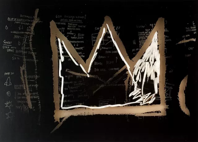 Jean-Michel Basquiat 600 Dólares En Dimes Detalle 1982-3 Corona Arte Estampado