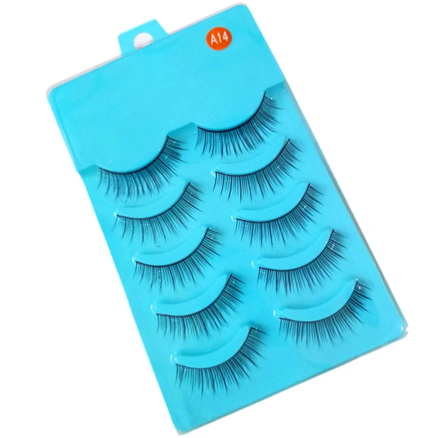 5 Pairs Lash Pack Cross Natural False Lashes Costume Eyelash